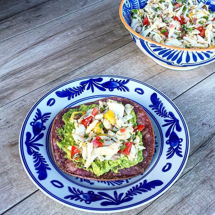 Sweet and Spicy Crab Ceviche Tostada 
